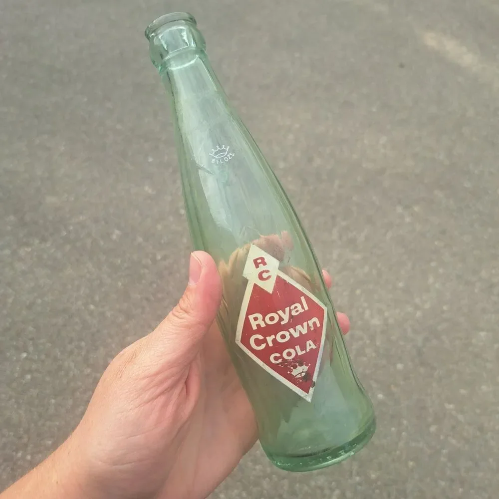 Vintage Royal Crown Cola RC Glass Pop Soda Bottle 8 FL Oz. 1950's 1954